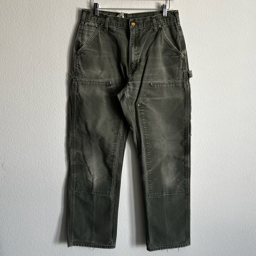 Carhartt B01 MOS faded green double knee work wear carpenter pants